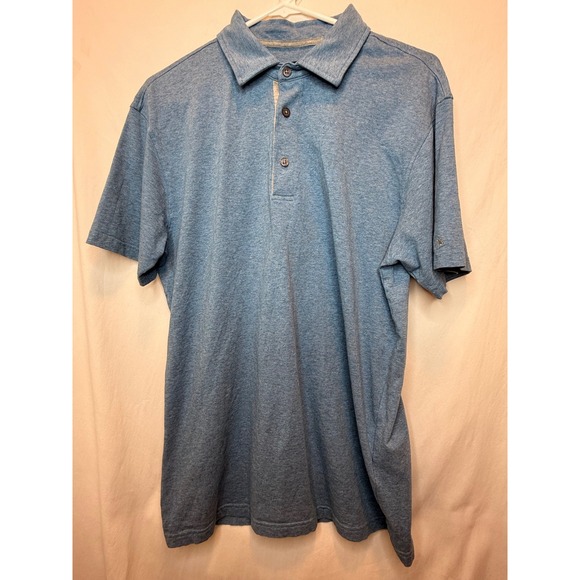 Fish Hippie Co. Polo Collection Blue Heathered Golf Casual Mens Shirt size m - Picture 1 of 3